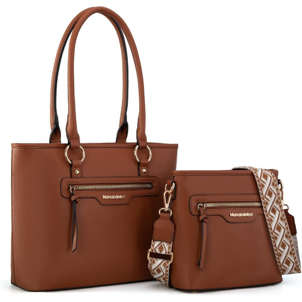 2Pcs Handbags Sets for Women Large Tote Bags Cute Crossbody Purses